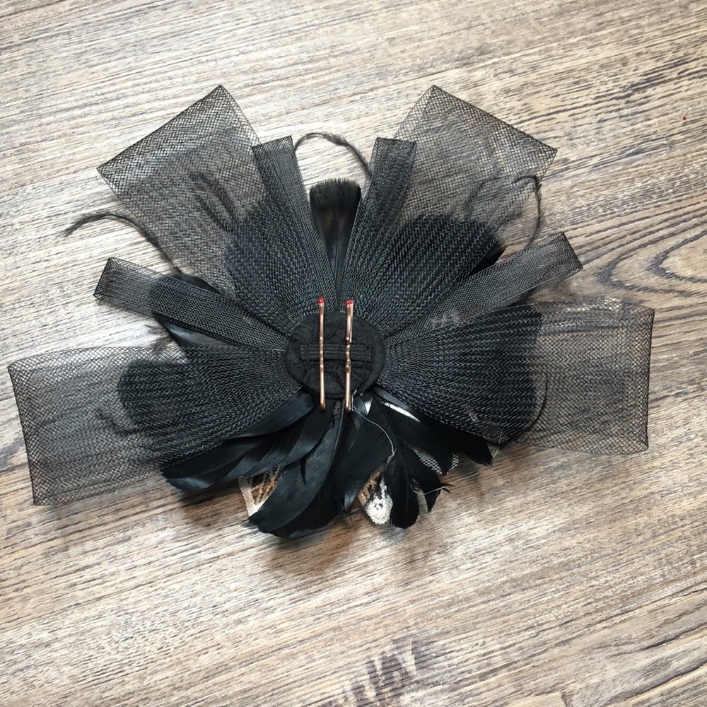 Handmade Custom Black and White Dance Hair Pieces - Picture 9 of 11